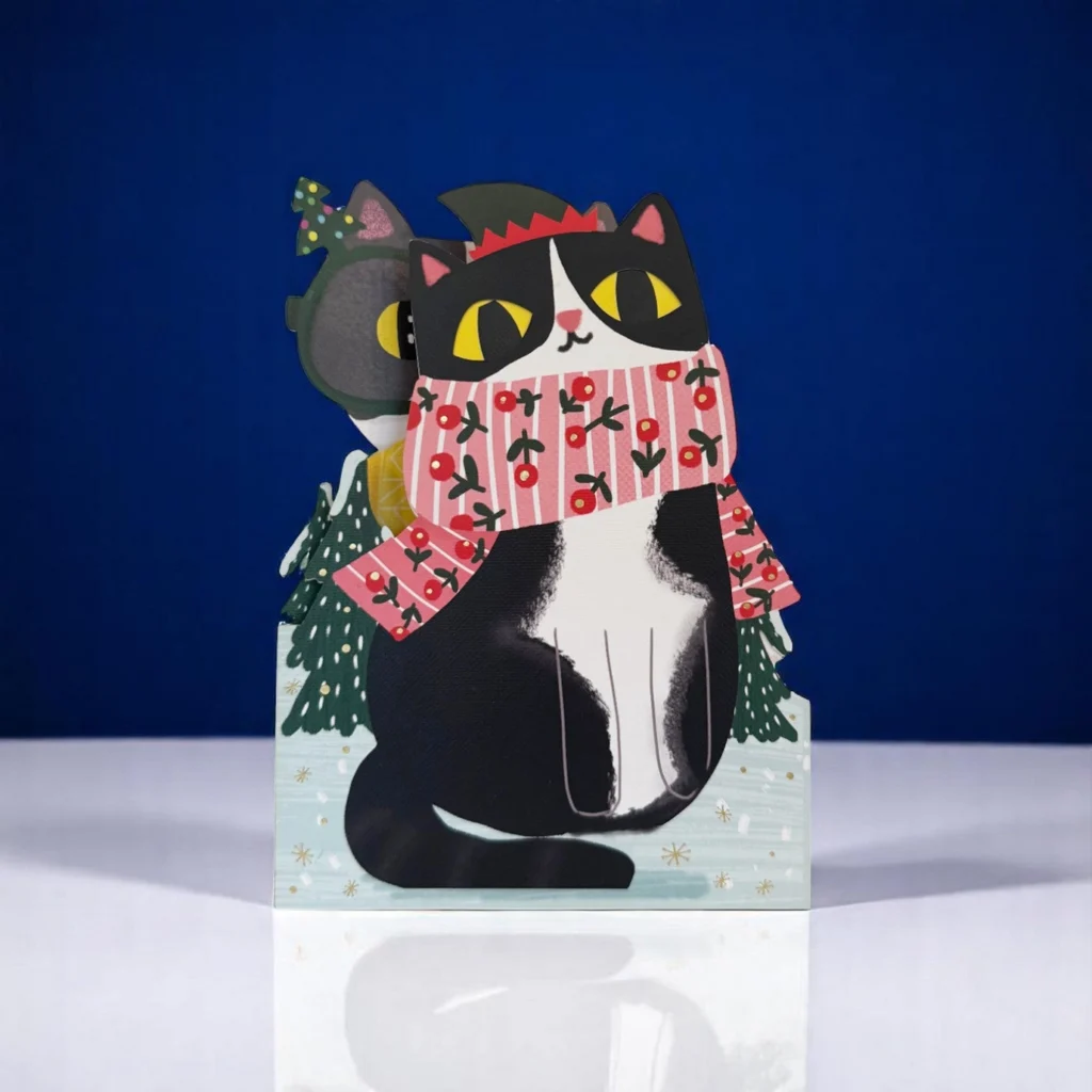 Kaart Bewegende Kat Kerst