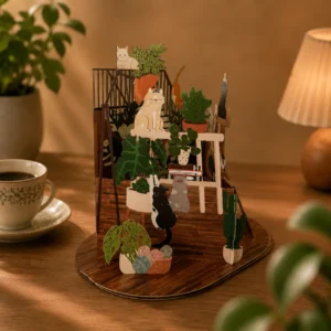 Pop-up Kaart Katten & Planten